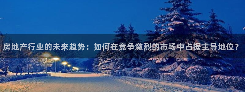 新宝5 888：房地产行业的未来趋势：如何在竞争激烈的市场中