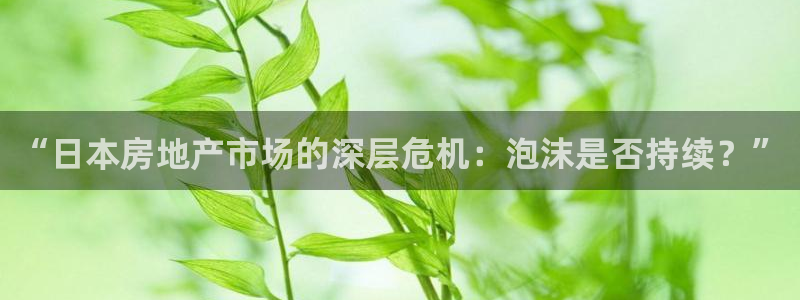 新宝5王问74OOO5：“日本房地产市场的深层危机：泡沫是否