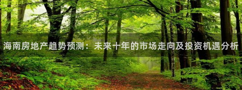 新宝5娱乐：海南房地产趋势预测：未来十年的市场走向及投资机遇