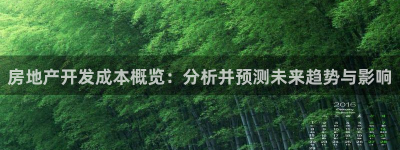 新宝5娱乐如：房地产开发成本概览：分析并预测未来趋势与影响