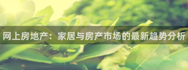 新宝5黑彩：网上房地产：家居与房产市场的最新趋势分析